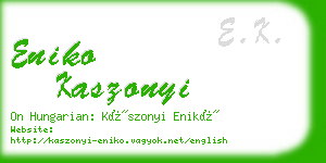 eniko kaszonyi business card